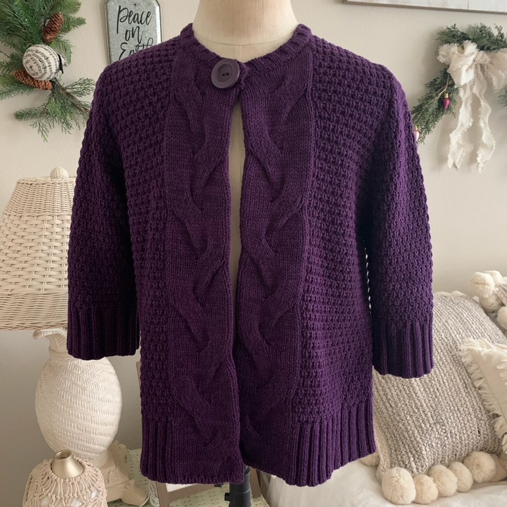 Jillian Nicole Purple Open Cardigan Sweater
